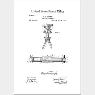 Surveyors Transit Patent Black Posters and Art